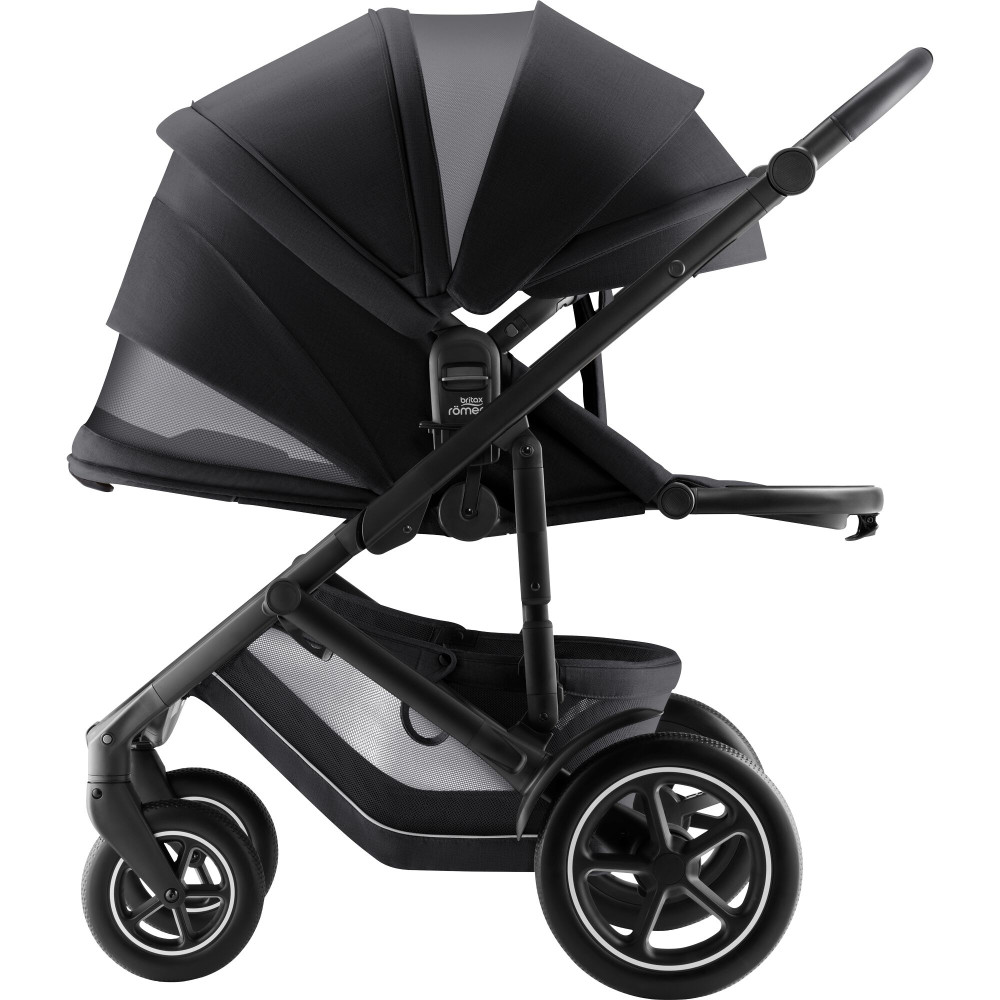 Britax Römer Smile 5Z - wózek spacerowy,  spacerówka na każdy teren z kolekcji STYLE (wyróżnik: wentylacja z drobnej siateczki) • Carbon Black STYLE