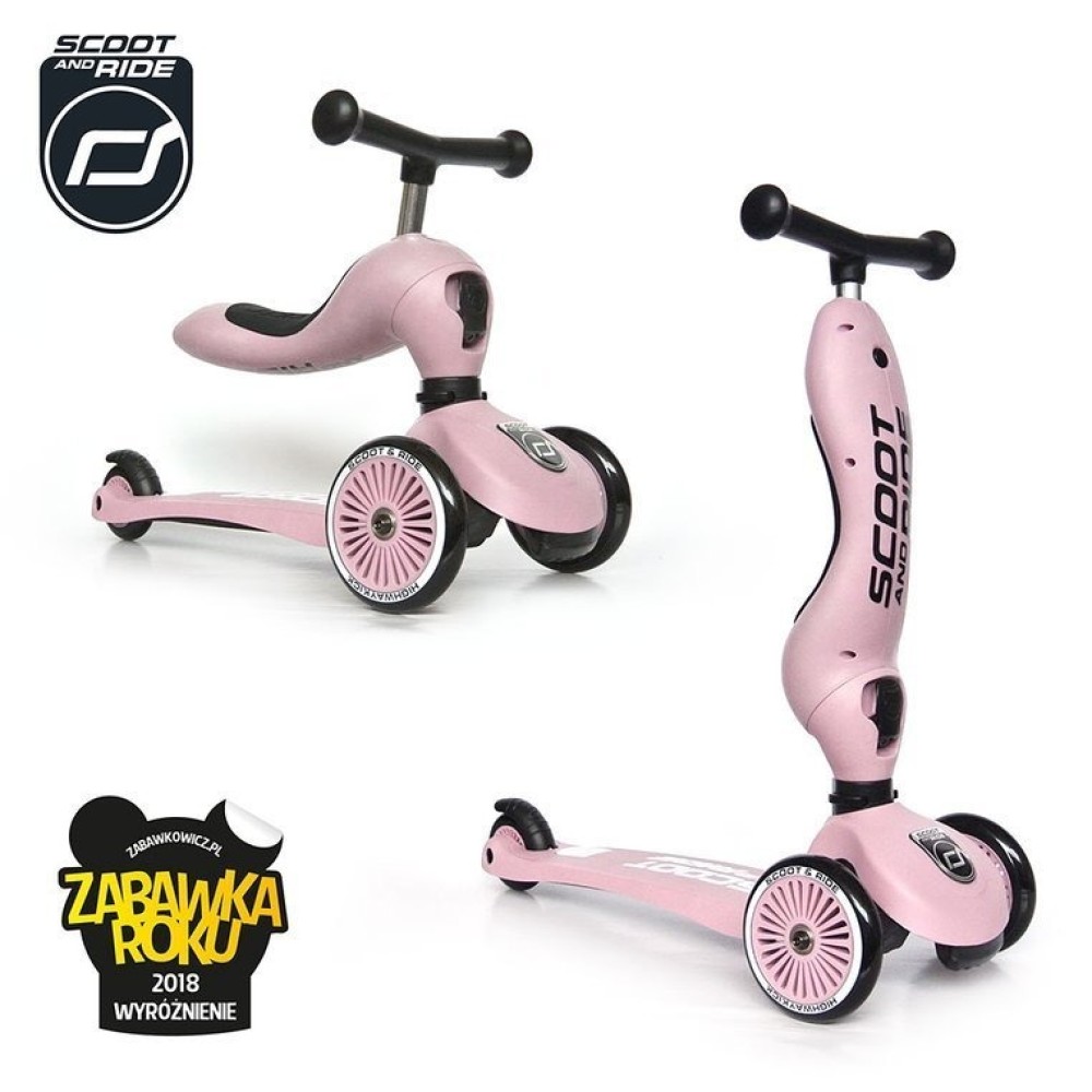 SCOOTANDRIDE Highwaykick 1 2w1 Rose самокат-велобіг