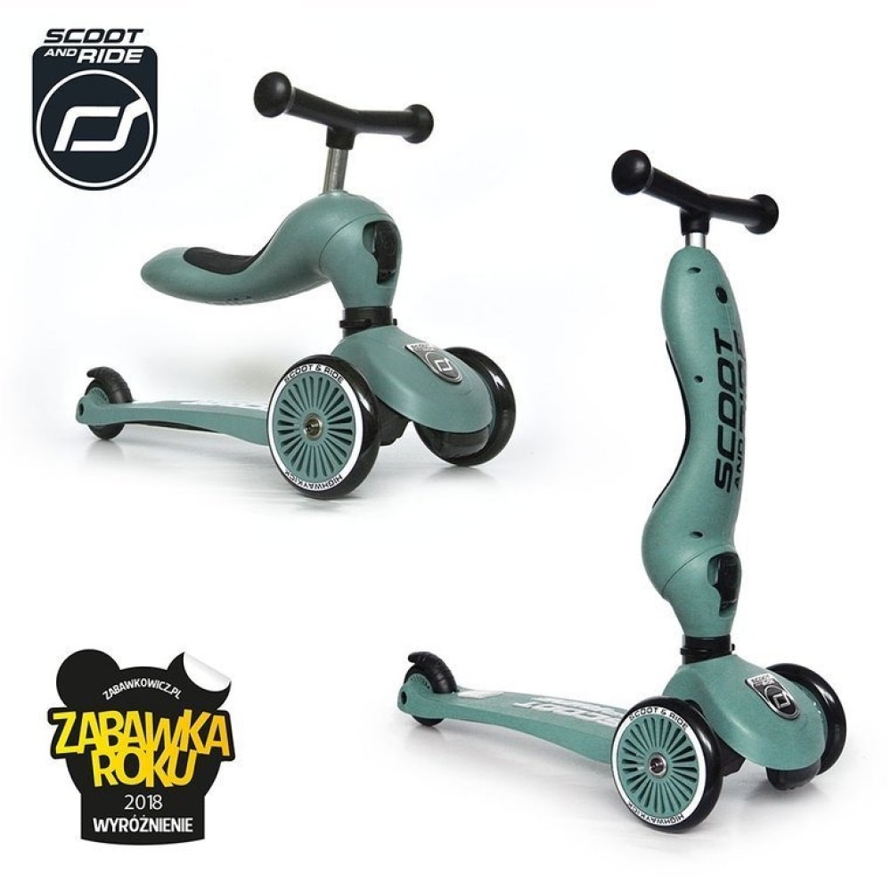 SCOOTANDRIDE Highwaykick 1 2w1 Forest самокат-велобіг