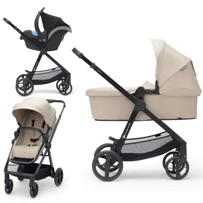 Kinderkraft Newly - wózek wielofunkcyjny 3w1 / lekki wózek • Sand Beige