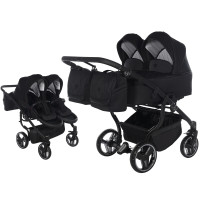 Junama DUO V3 -  wózek wielofunkcyjny dla bliźniaków 2w1 • Black 04