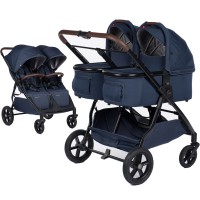 Mast M.Twin X - дитяча коляска для двійні 2в1, візок для близнюків, для погодок, колеса HP • Blueberry
