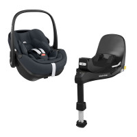 Maxi Cosi Pebble 360 Pro - висувне, поворотне, розкладне дитяче автокрісло, комплект з базою Family Fix 360 Pro (від народження - 15 міс, 40 - 87 см) • Essential Graphite