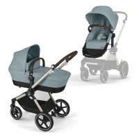 Cybex Eos Lux дитяча коляска 2в1 • Sky Blue (Taupe Frame)