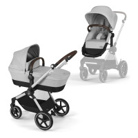 Cybex Eos Lux дитяча коляска 2в1 • Lava Grey (Silver Frame)