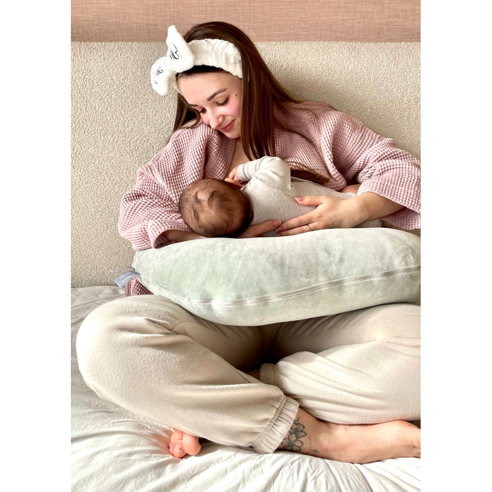 Piapimo подушка для годування з водонепроникною вставкою • Сіро-зелений