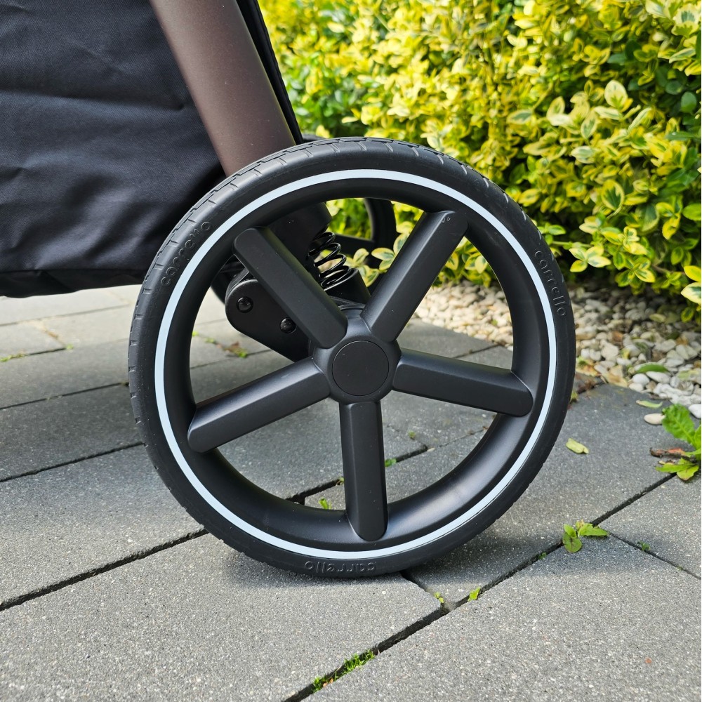 Carrello Bravo SL 2025 Deluxe CRL-5520 - wózek spacerowy na każdą porę roku / spacerówka z dużymi kołami, rączka z regulacją wysokości, łatwe składanie wózka • Eclipse Black