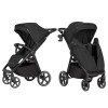 Carrello Bravo SL 2025 Deluxe CRL-5520 - wózek spacerowy na każdą porę roku / spacerówka z dużymi kołami, rączka z regulacją wysokości, łatwe składanie wózka • Eclipse Black