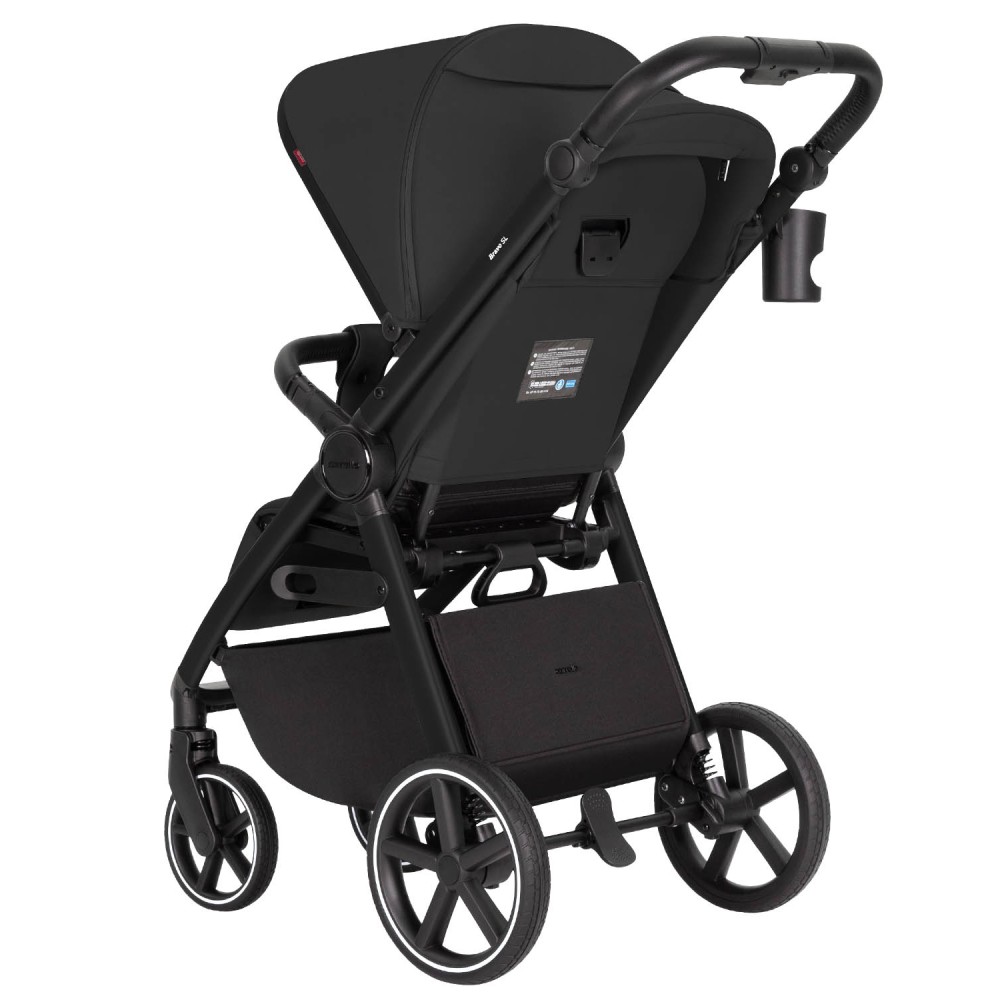 Carrello Bravo SL 2025 Deluxe CRL-5520 - wózek spacerowy na każdą porę roku / spacerówka z dużymi kołami, rączka z regulacją wysokości, łatwe składanie wózka • Eclipse Black