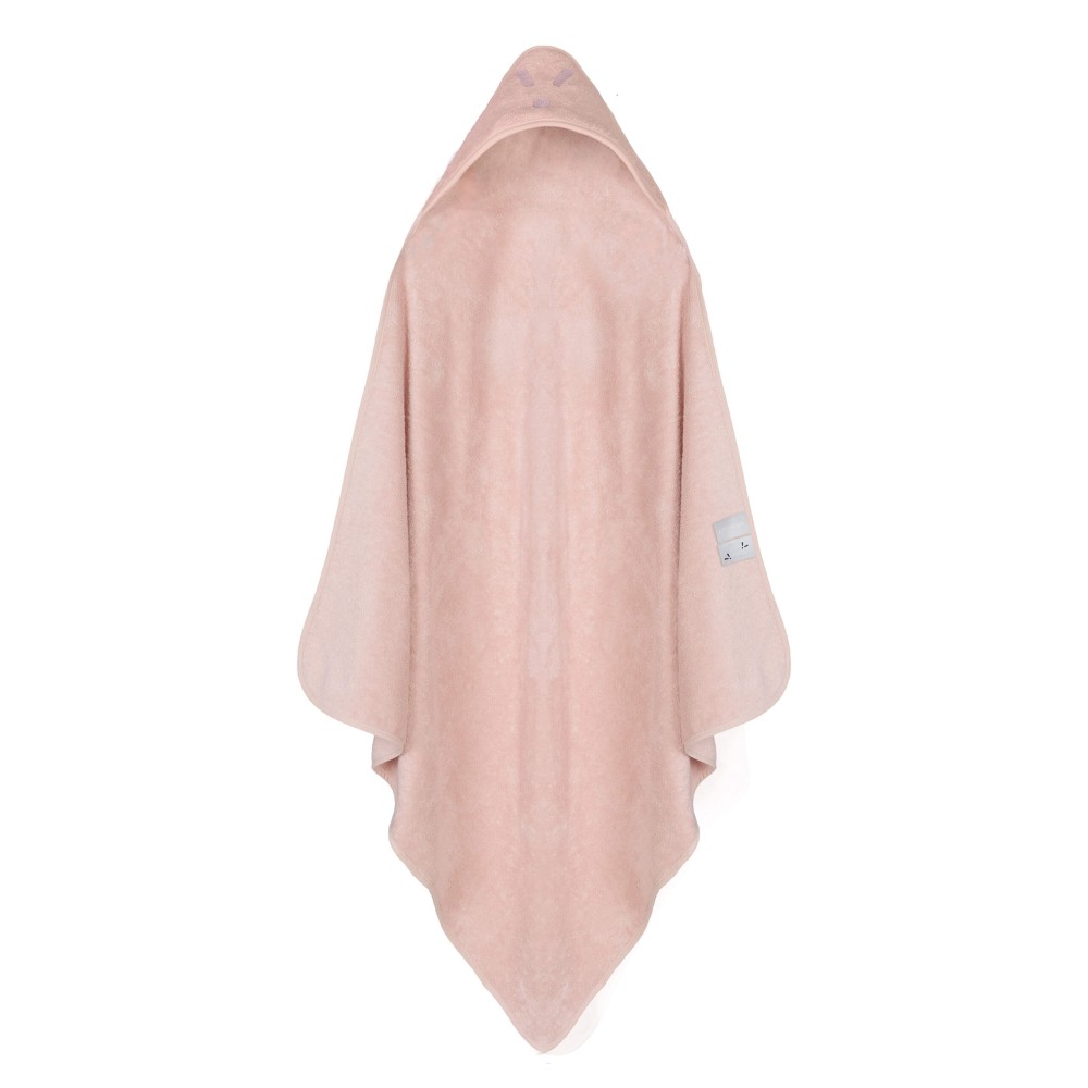 Piapimo дитячий рушник з капюшоном бамбуково-бавовняний (90 x 90 см) • Рожевий