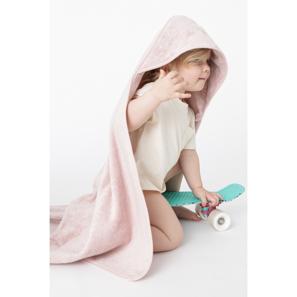 Piapimo дитячий рушник з капюшоном бамбуково-бавовняний (90 x 90 см) • Рожевий