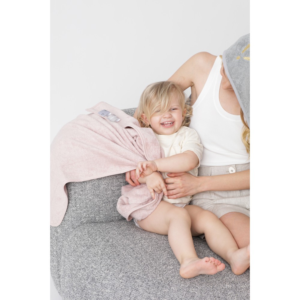Piapimo дитячий рушник з капюшоном бамбуково-бавовняний (90 x 90 см) • Рожевий