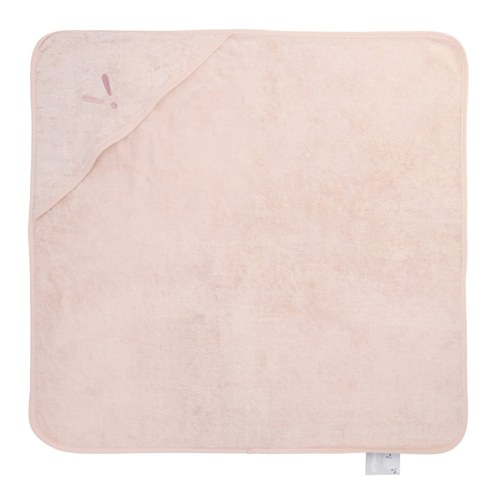 Piapimo дитячий рушник з капюшоном бамбуково-бавовняний (90 x 90 см) • Рожевий