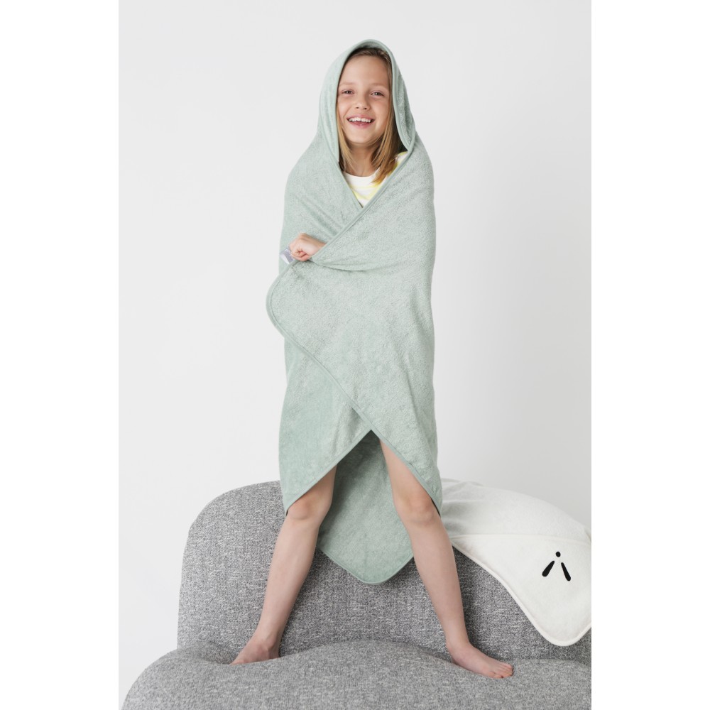 Piapimo дитячий рушник з капюшоном бамбуково-бавовняний (90 x 90 см) • Зелений