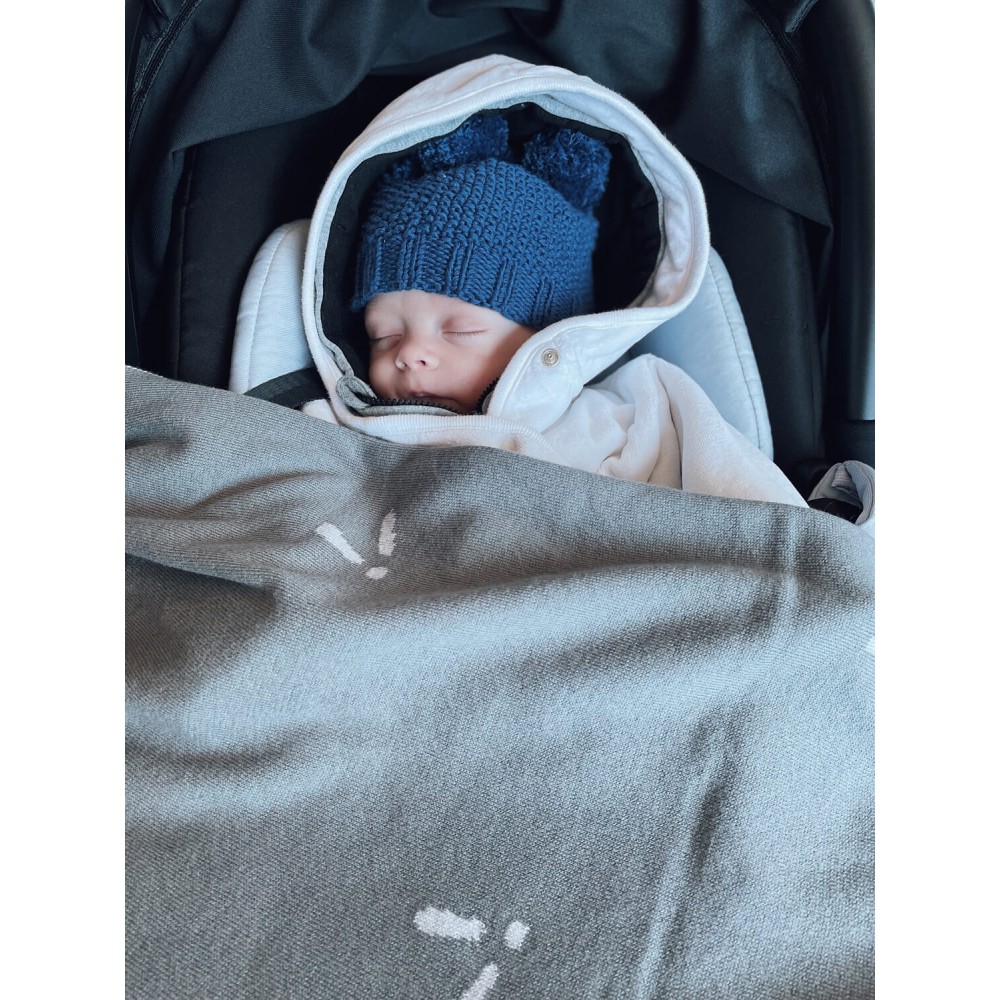 Piapimo бавовняна ковдра для новонародженого (80 x 100 см) • Сірий