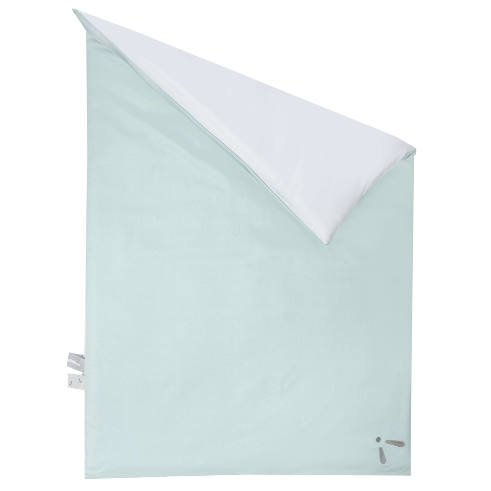 Piapimo - kołderka dwustronna bawełniana z wypełnieniem (100x150 cm) • Zielono–szara