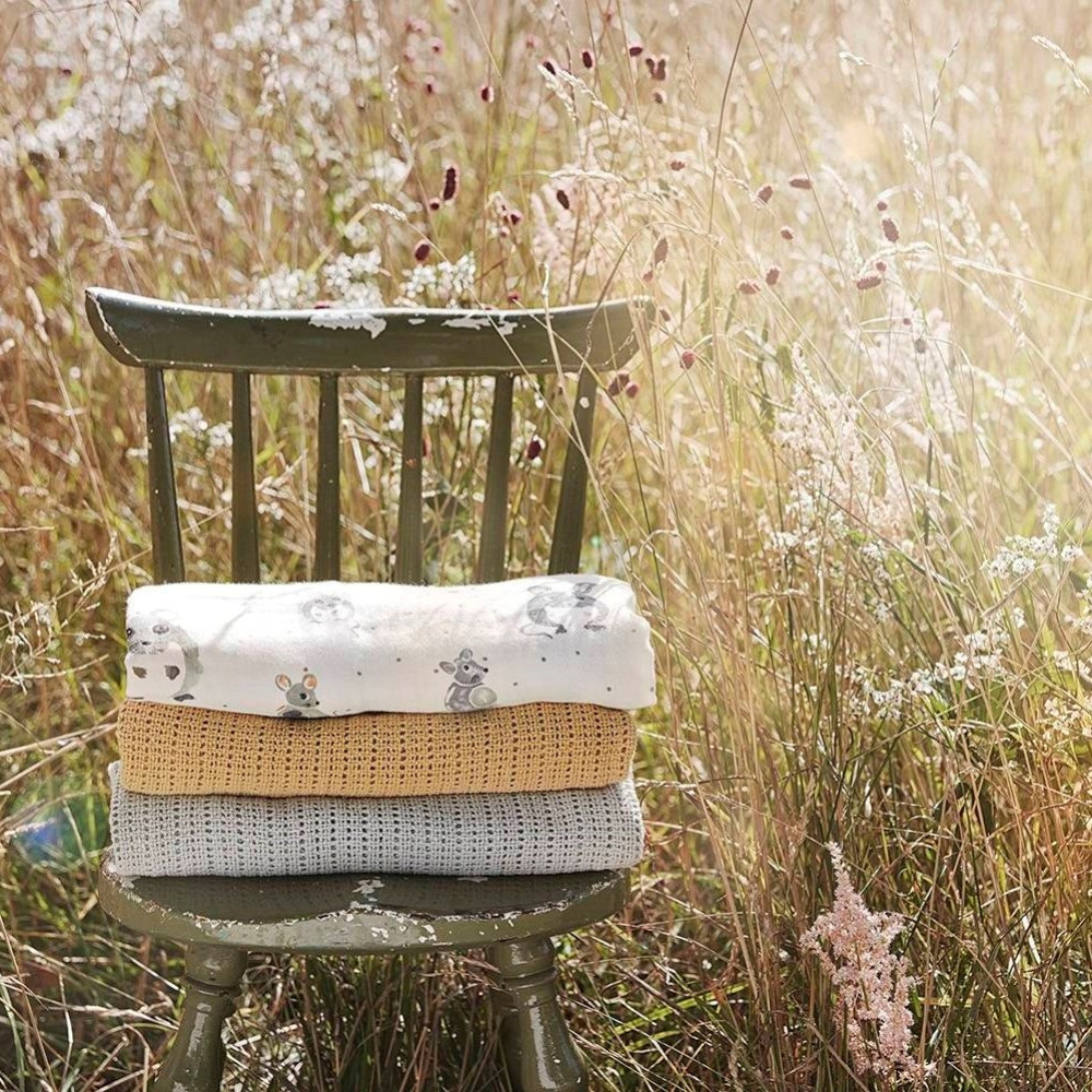 Elodie Details - бамбукова ковдра для новонародженого (80 x 80 см) • Forest Mouse