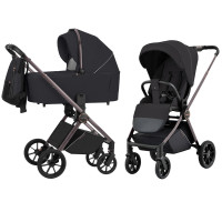 Carrello Ultra CRL-6525 - легка дитяча коляска 2в1 з компактним складанням, всесезонна • Night Black