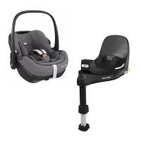 Maxi Cosi Pebble 360 Pro - wysuwany, obrotowy, rozkładany fotelik samochodowy z bazą FamilyFix 360 Pro (0 - 15mc / 40 - 87cm) • Select Grey