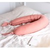 Poofi Nest - універсальна подушка для вагітних, для годування, кокон для немовлят (163x27 см) • Чайна троянда