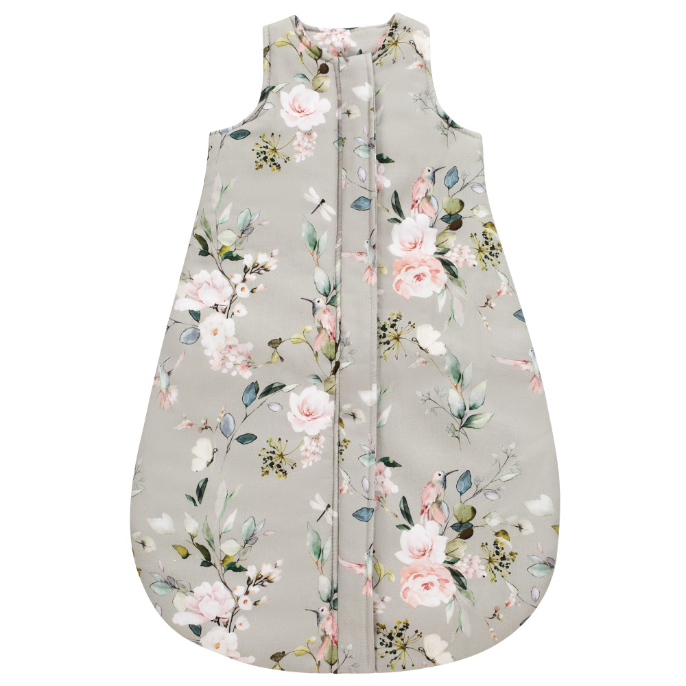 Yosoy - спальний мішок для немовлят, 2.5 TOG (0-6 місяців) еко сатин SECRET GARDEN • Троянди на оливковому тлі