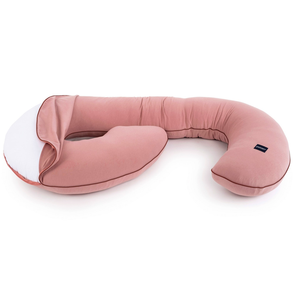 Poofi Organic - подушка для вагітних (120x60 см) • Чайна троянда