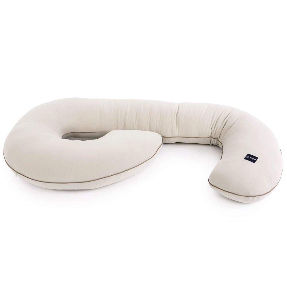Poofi Organic - poduszka ciążowa (120x60 cm) • Latte