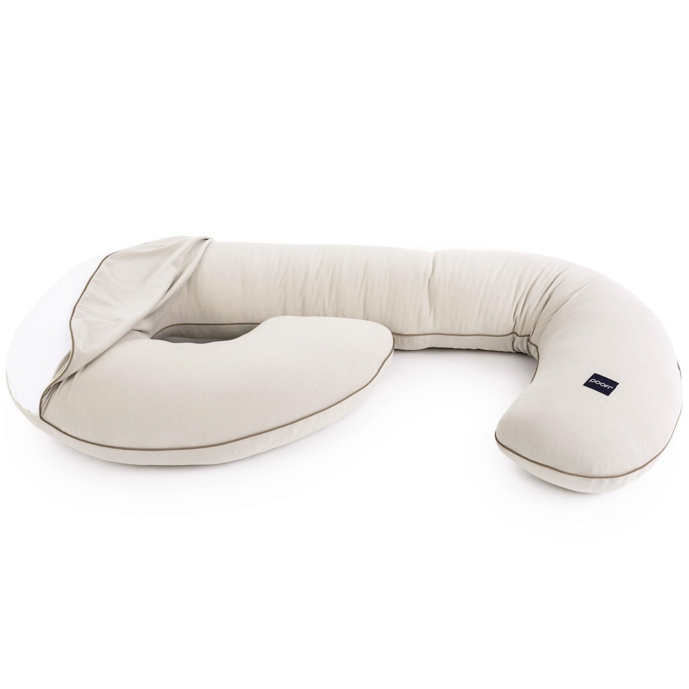 Poofi Organic - poduszka ciążowa (120x60 cm) • Latte