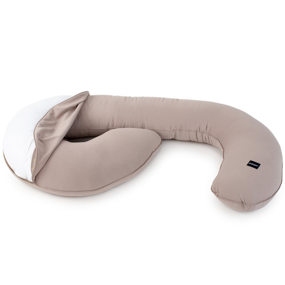 Poofi Organic - подушка для вагітних (120x60 см) • Шоколад