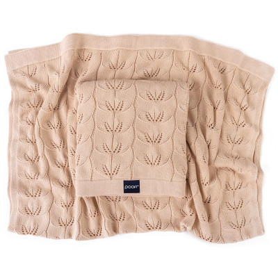 Poofi Milano - kocyk bambusowy dziecięcy (80x100 cm) • Morelowy