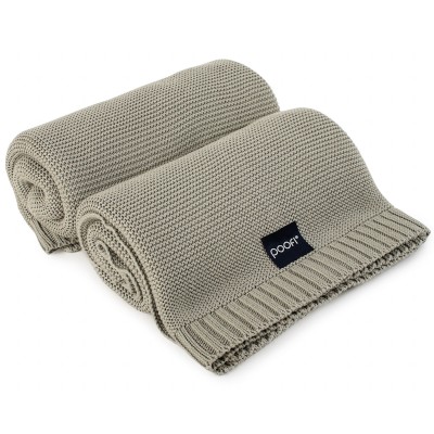 Poofi Pure - kocyk bambusowy dziecięcy (80x100 cm) • Oliwkowy