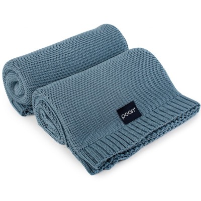 Poofi Pure - kocyk bambusowy dziecięcy (80x100 cm) • Ocean blue