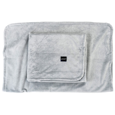 Poofi Minky - kocyk dziecięcy dwustronny (75x95 cm) • Srebrzysty szary