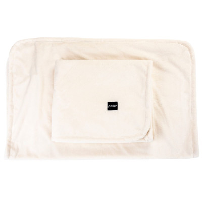 Poofi Minky - kocyk dziecięcy dwustronny (75x95 cm) • Perłowy