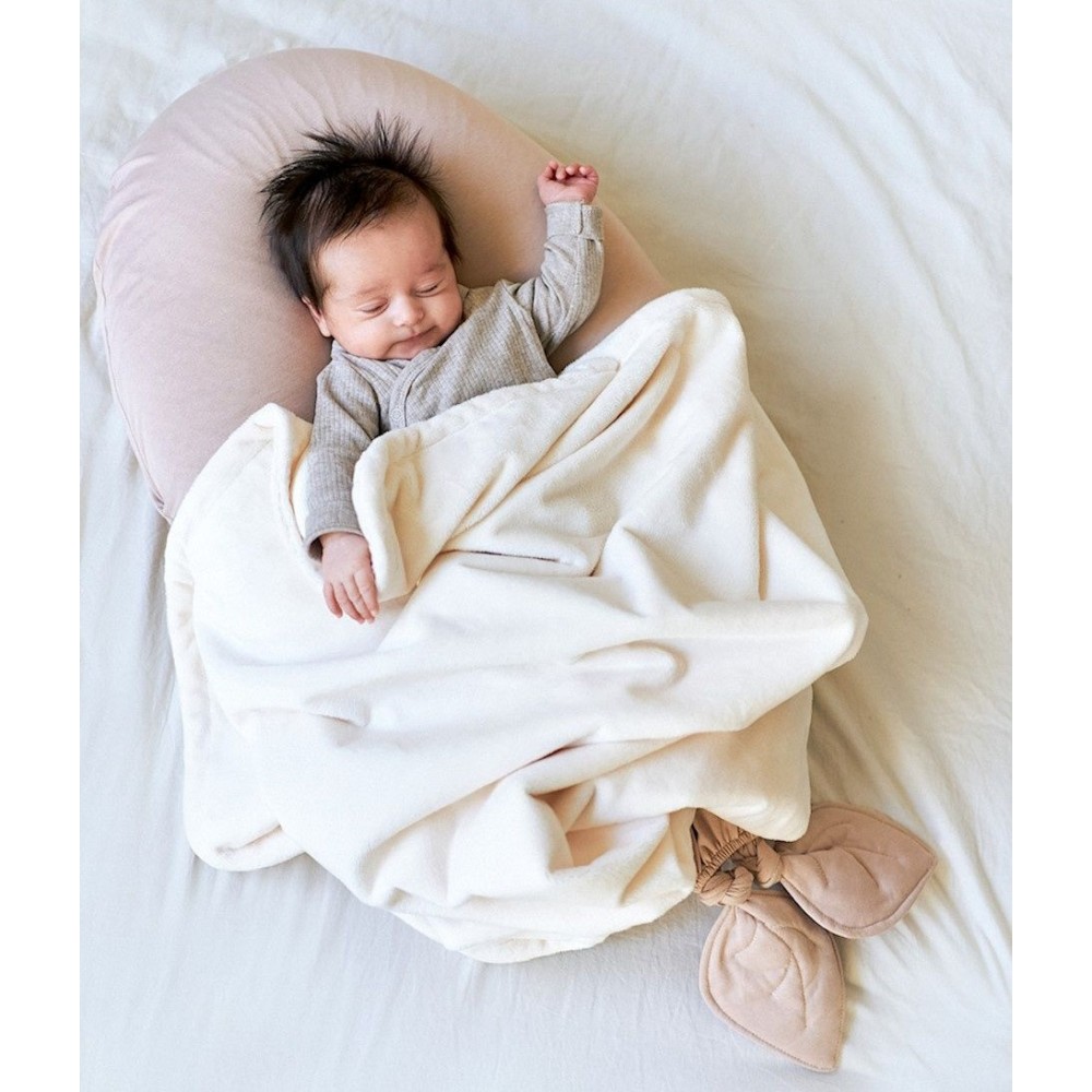 Poofi Minky - kocyk dziecięcy dwustronny (75x95 cm) • Perłowy