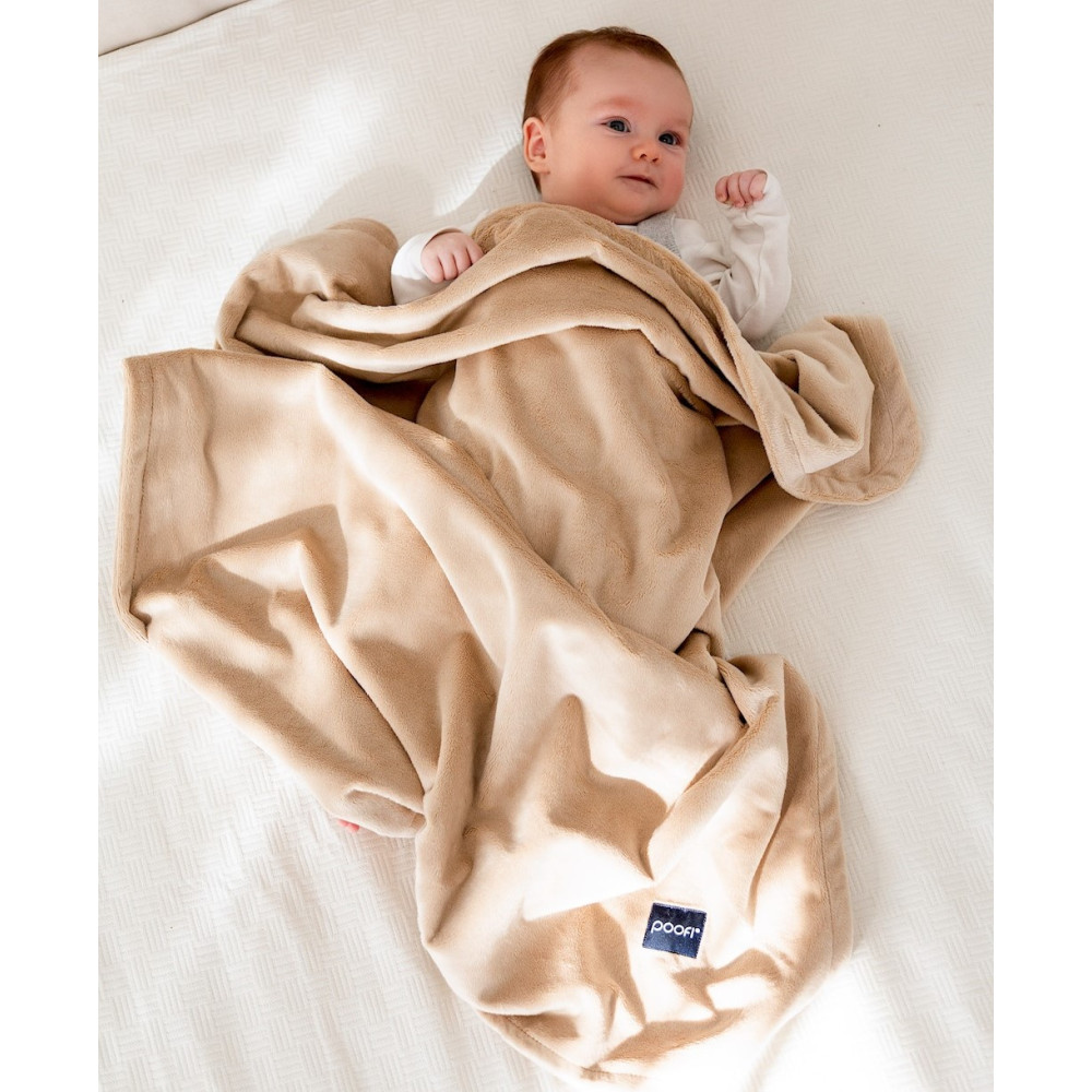 Poofi Minky - двостороння дитяча ковдра з флісу (75x95 см) • Пісок пустелі