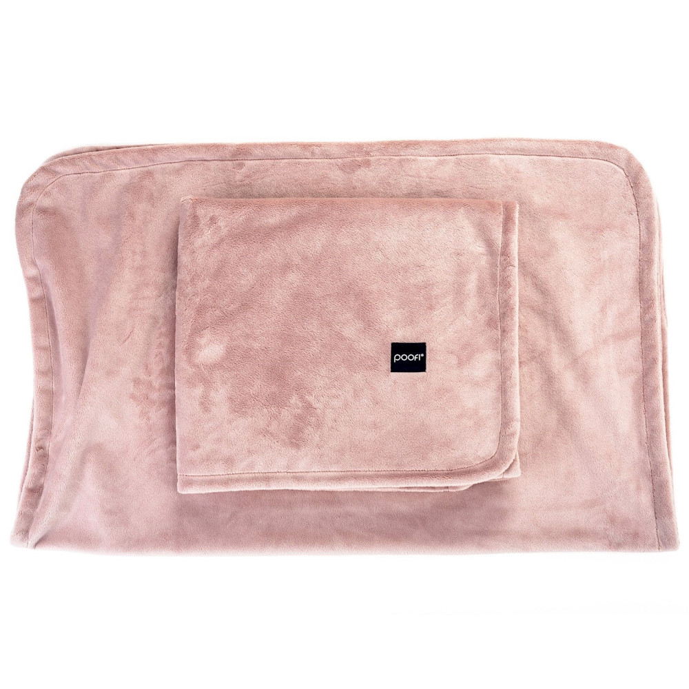 Poofi Minky - двостороння дитяча ковдра з флісу (75x95 см) • Пудрово-рожевий