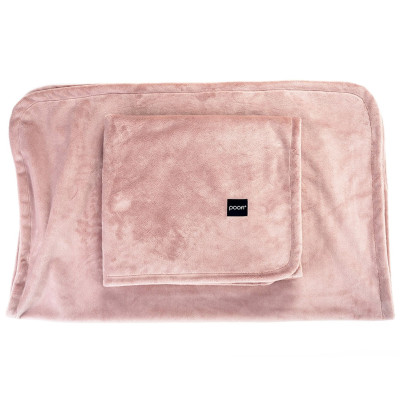 Poofi Minky - kocyk dziecięcy dwustronny (75x95 cm) • Pudrowo-różowy