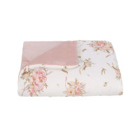Yosoy - kocyk bambusowy z velvetem + poduszka (100 x 80 cm) • Rose Gold Flowers