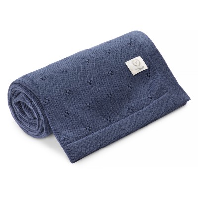 Yosoy - кoc dziany merino wool JERSEY (100 x 80 cm) • Indygo