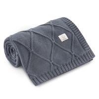 Yosoy DIAMONDS - bawełniany dziany kocyk (100 x 80 cm) • Denim Yosoy DIAMONDS - bawełniany dziany kocyk (100 x 80 cm) • Denim