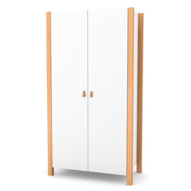 Veres Monaco 960 - szafa dziecięca, dwudrzwiowa (96х47х180 cm) • White Natural