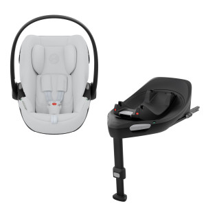 Cybex Cloud G i-Size - rozkładany, obrotowy fotelik samochodowy dla niemowląt, nosidełko (40 - 87 cm) z bazą Cybex Base G • Fog Grey Comfort
