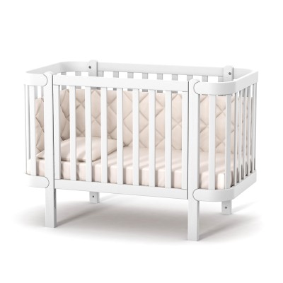 Veres Monaco - łóżeczko dziecięce z opuszczanym bokiem (120x60 cm) • White