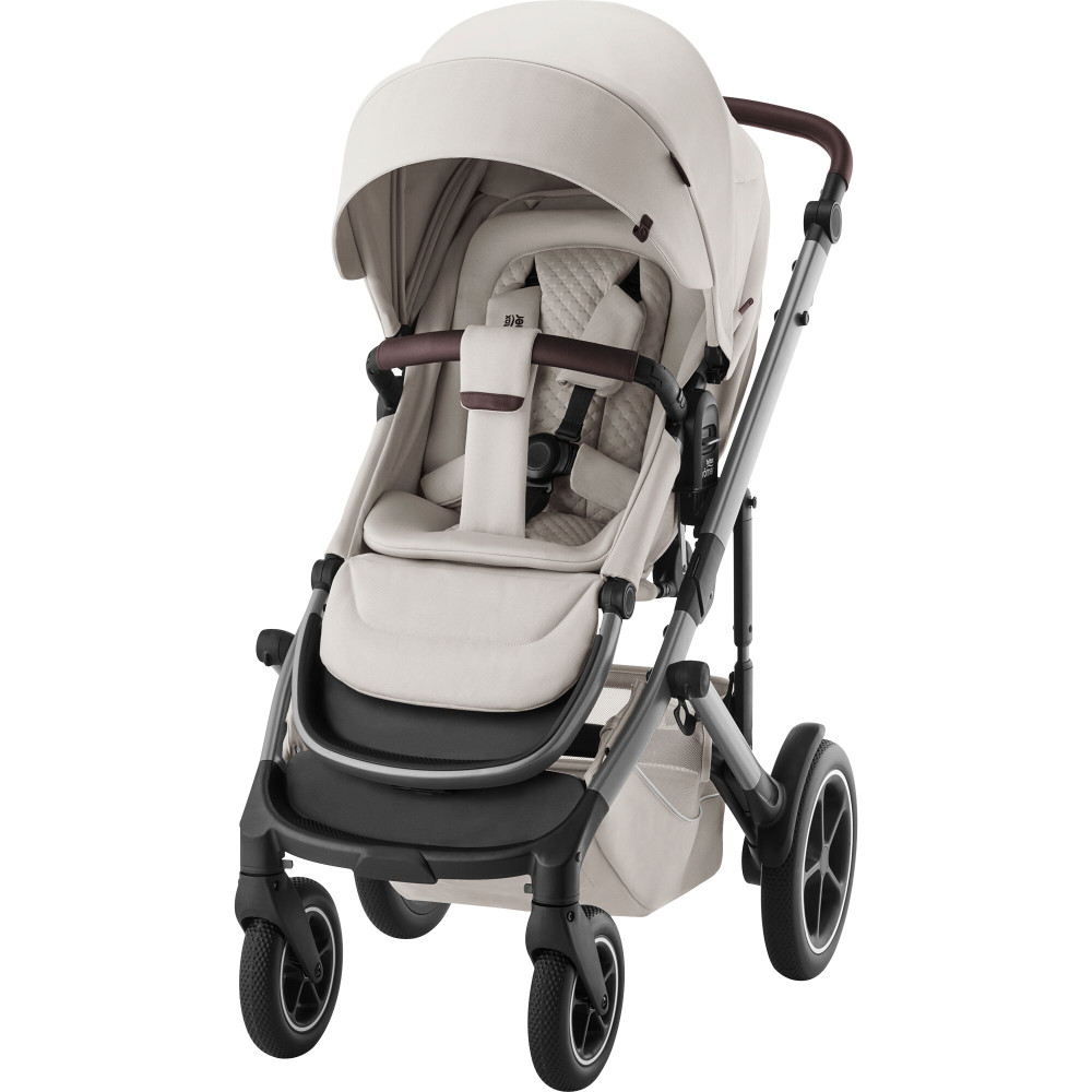 Britax Römer Smile 5Z - прогулянкова коляска, візок на будь-яку місцевість,з колекції LUX (люксові екологічні тканини та шкіряні деталі) • Soft Taupe LUX