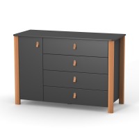 Veres Monaco 1200 - komoda dziecięca (120 cm) • Anthracite Natural