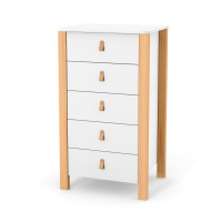 Veres Monaco 600 - komoda dziecięca, wysoka (60 cm) • White Natural
