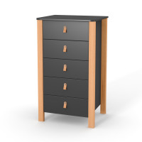 Veres Monaco 600 - komoda dziecięca, wysoka (60 cm) • Anthracite Natural