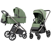 Carrello Omega CRL-6530/1 - wózek dziecięcy 2w1, całoroczny wózek z lampką LED • Perfect Green