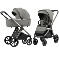 Carrello Omega 2025 CRL-6530/1 - дитяча коляска 2в1, всесезонний візочок з ліхтариком LED • Superb Grey